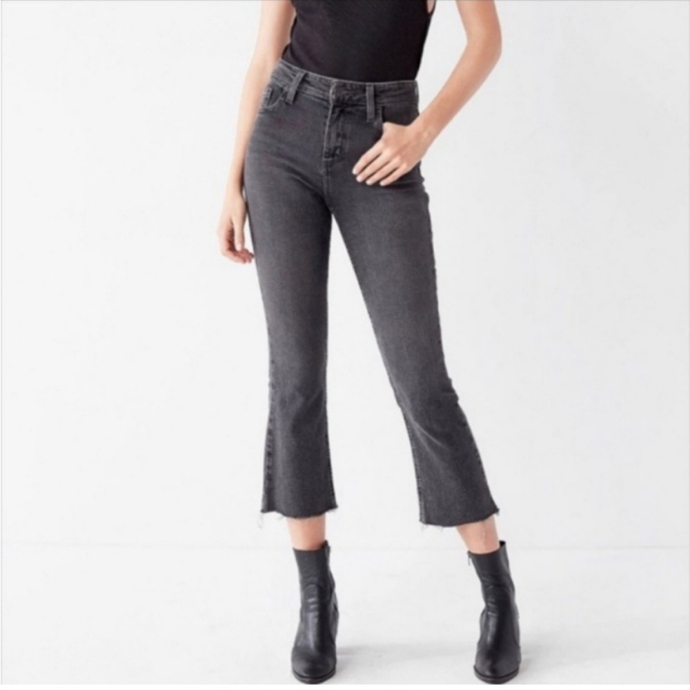 BDG Size 28 Grey - High Rise Cropped Kick Jeans
